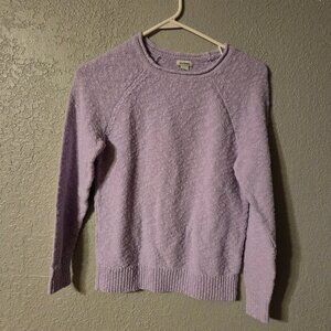 L.L.Bean boucle sweater Lavender Womens Small 100% Cotton